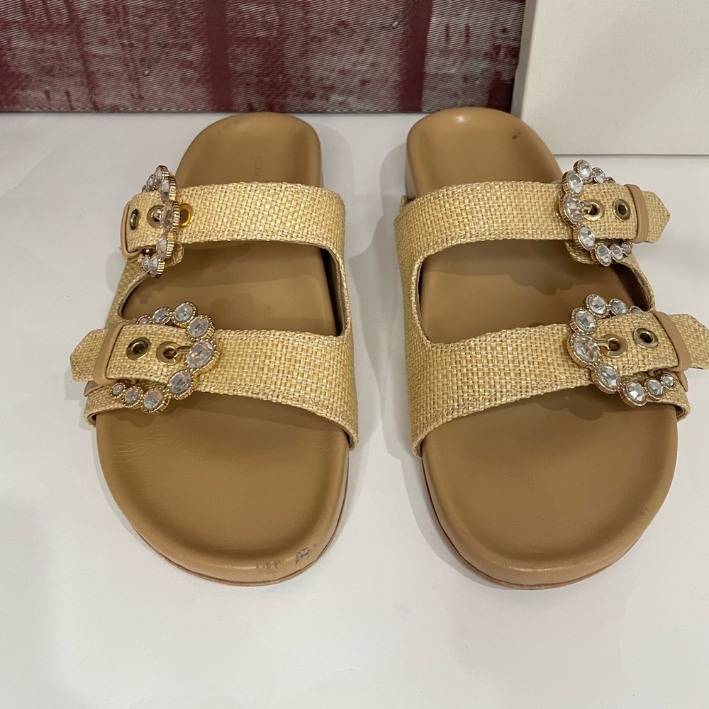 Camilla Elphick Maya Raffia embellished slides euro size 38 - Picture 2 of 15
